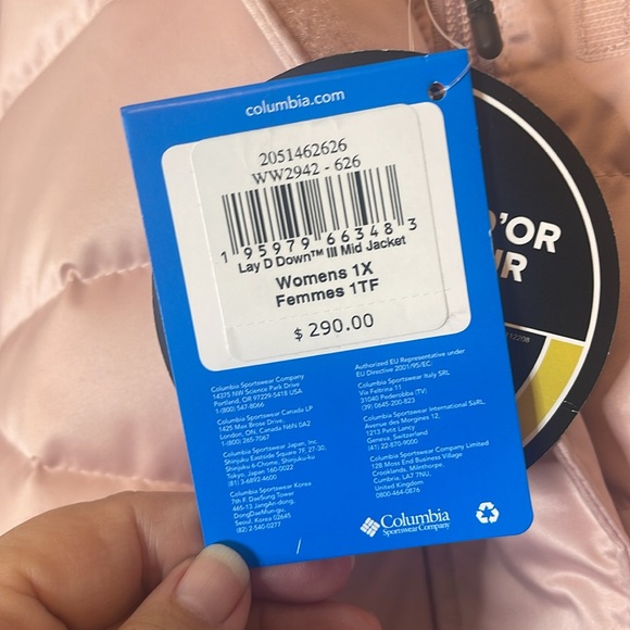Columbia Lay D Down III Mid Jacket Parka Dusty Pink Satin 1X - Picture 12 of 16